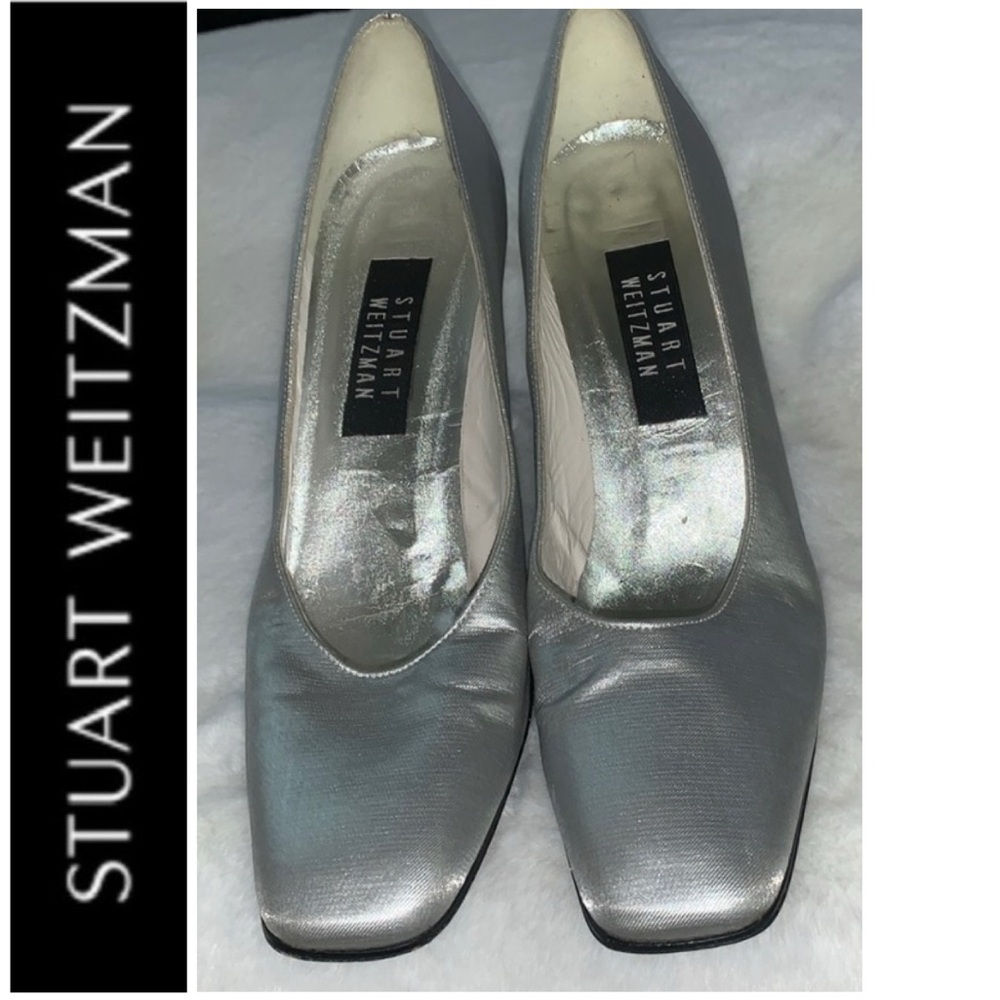 🦜 STUART WEITZMAN Silver Heels 9AA